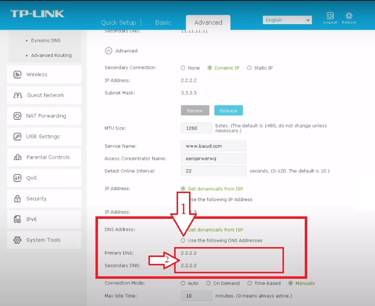 TP-LINK Archer A6 DNS