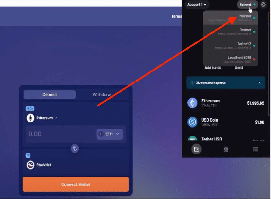 Starknet enable Starknet wallet