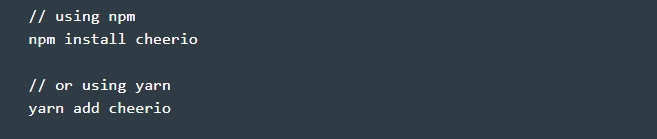 Install the Cheerio library