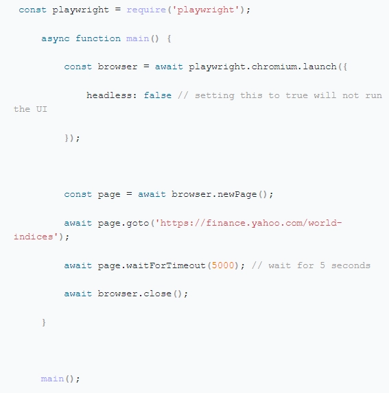 Playwright generating index.js file