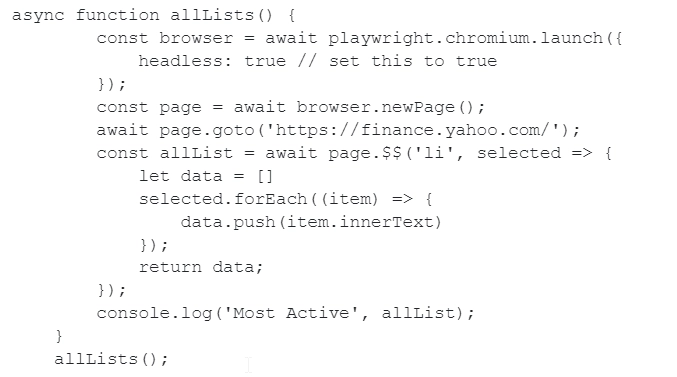 Playwright return elements to selector
