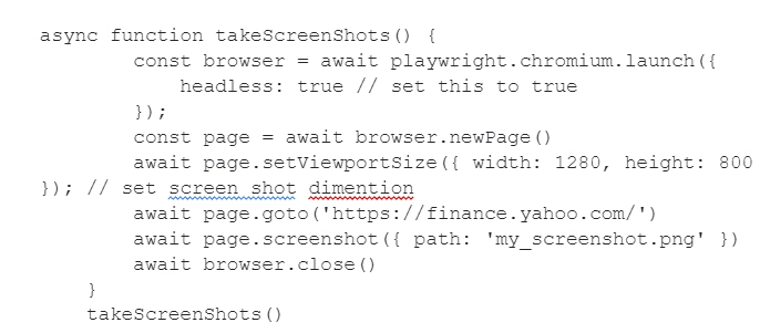 Playwright screenshot generation