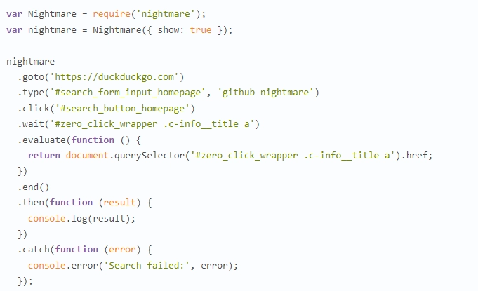Nightmare: create object in browser-visible mode