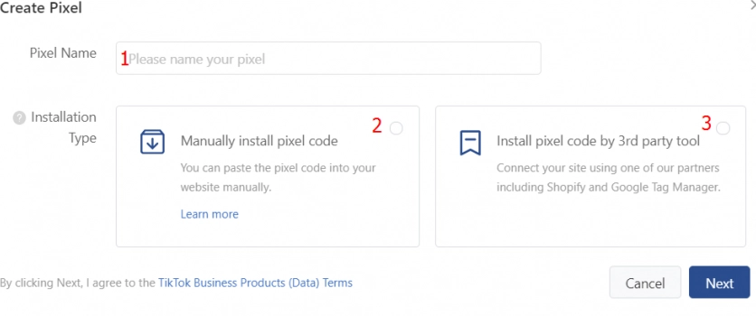 Install Pixel TikTok via integration