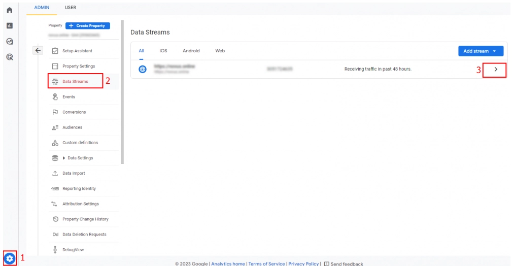 Google Analytics 4 setting up data flows