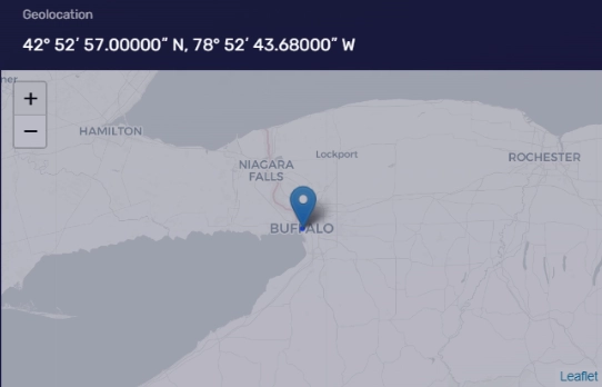 BrowserScan displaying the user's location on the map
