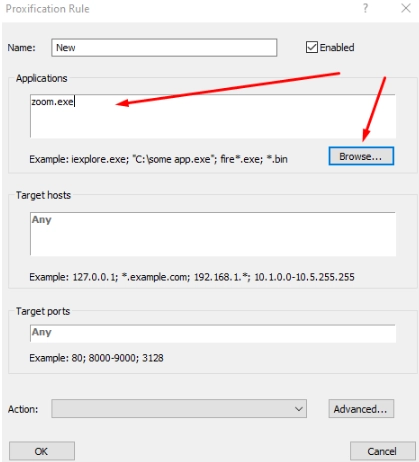Proxifier we add a proxy to work with Zoom