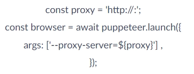 Puppeteer: code for configuring the library to work with proxies