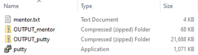 Comparison of the sizes of a text file with and without a folder structure