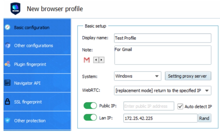 VMLogin: creating a new browser profile
