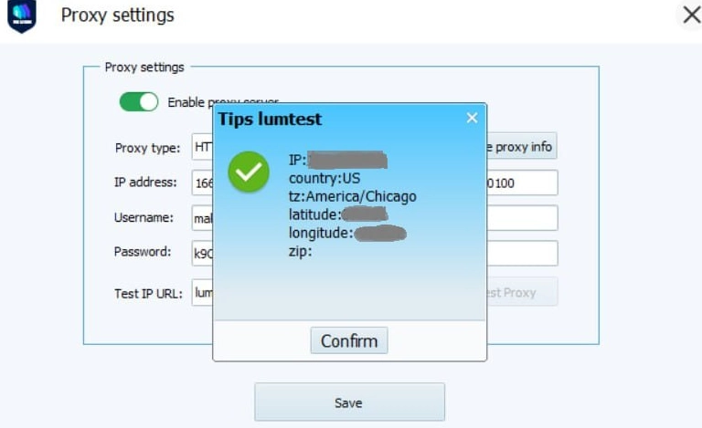 VMLogin: connecting a proxy server