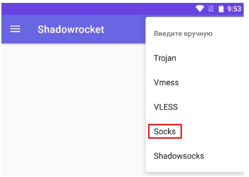Shadowrocket: choosing a proxy connection protocol
