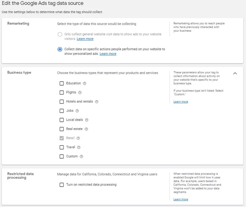 Google Ads: creating a data source for dynamic remarketing