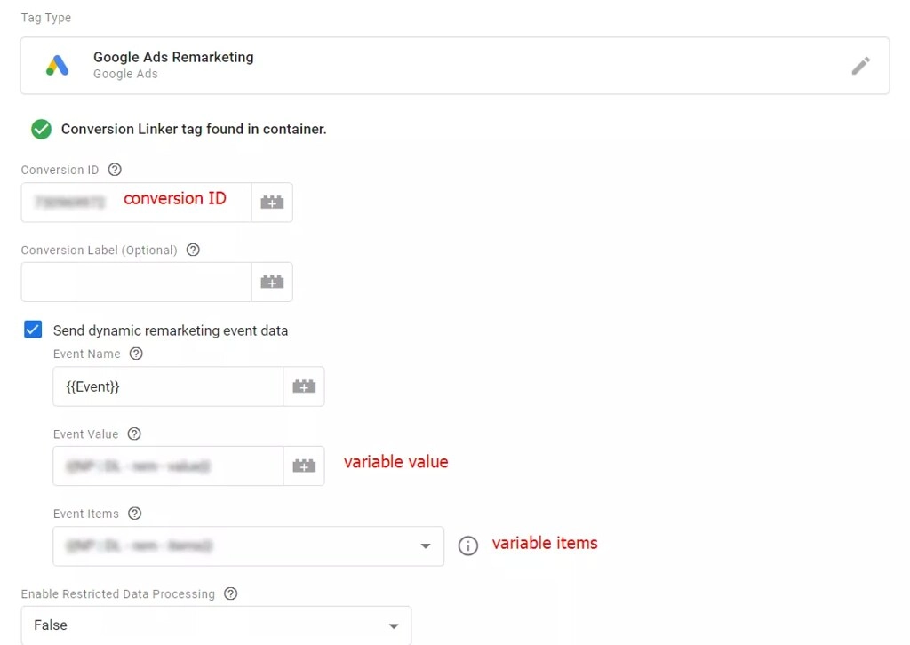 Google Tag Manager: register variables