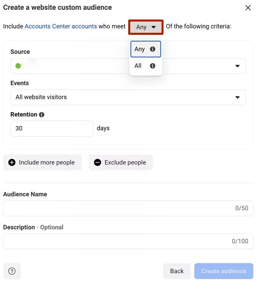 Special audiences: setting up parameters