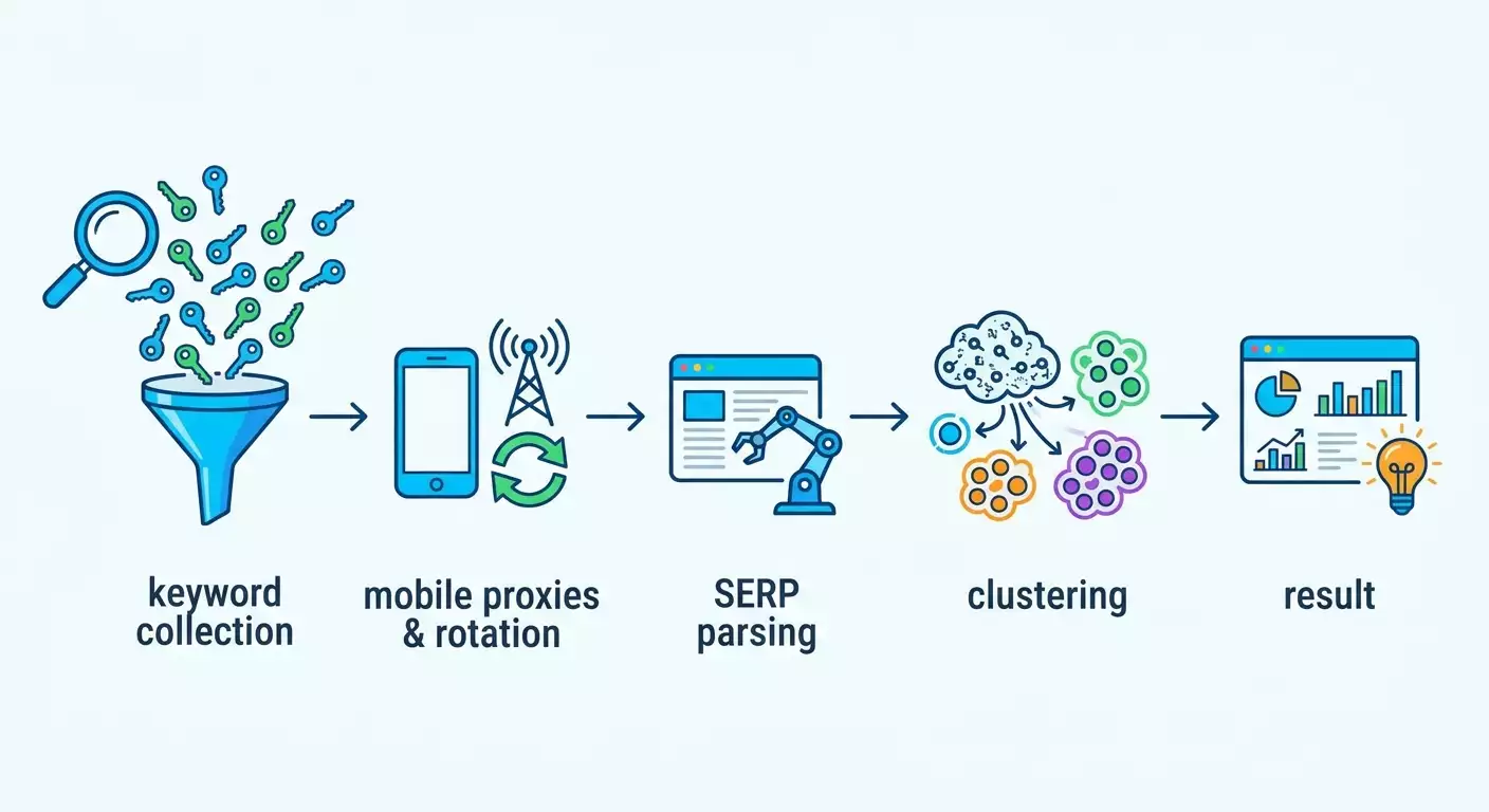 Semantic Clustering and Search Results Parsing via Mobile Proxies: A Step-by-Step Guide