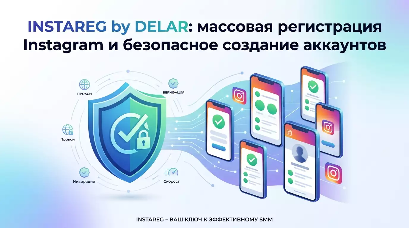 INSTAREG by DELAR: массовая регистрация Instagram и безопасное создание аккаунтов