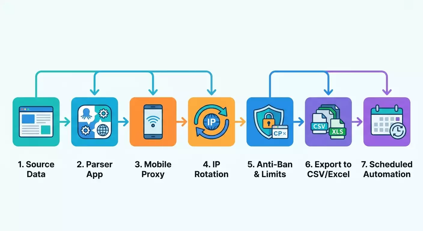 No-Code Web Scraping with Octoparse and ParseHub: A Step-by-Step Guide Using Mobile Proxies