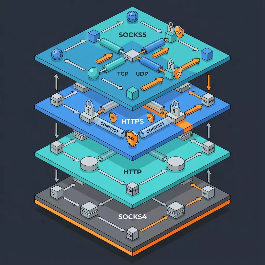 HTTP, HTTPS, SOCKS4 или SOCKS5 в 2026: полный обзор, кейсы и настройка